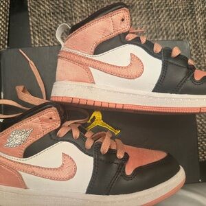 Size 12.5 C(PS) - Jordan 1 Mid White Light Madder Root -
